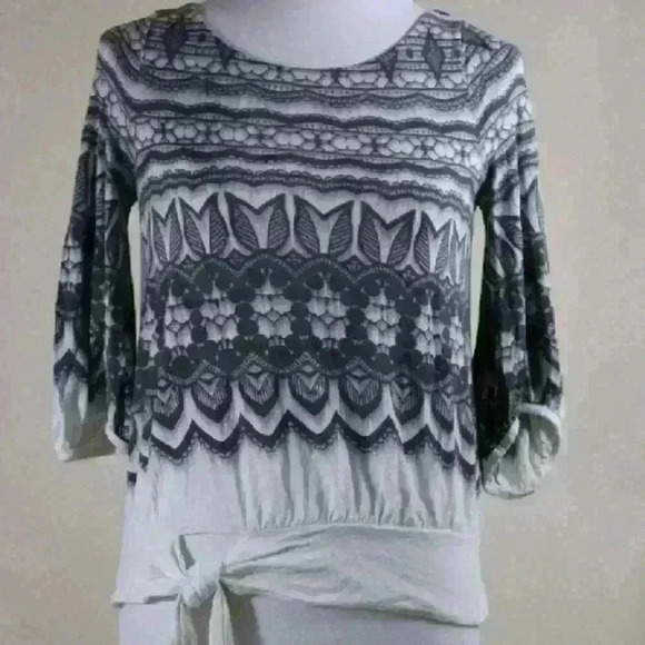 Anthropology Deletta Catalan Tulip Front Tie Top - Picture 1 of 8